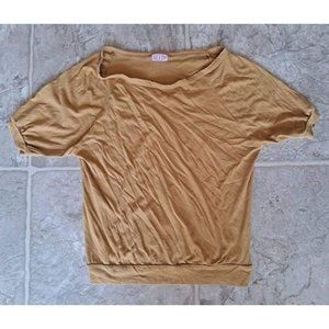 Alloy Dark Yellow Bat Wing Top Sz S